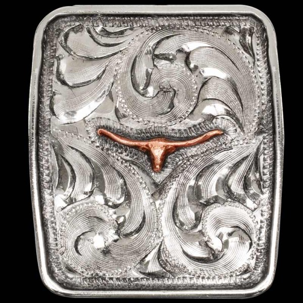 Our Hondo Bolo Tie is crafted on a German Silver base, featuring hand engraving and one of our signature figures in Copper. Customize this bolo tie with your custom logo, ranch brand, or one of our stock figures.

Size: 1.70"" x 1.50"&